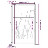  Vrtna vrata antracit 105 x 155 cm čelična s uzorkom trave | shoptok.hr