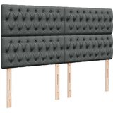 vidaXL Box spring postelja z vzmetnico temno siva 200x200 cm blago | Shoptok.si