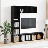  Polica 3 pcs Crni hrast 36 x 30 x 143 cm Konstruirano drvo | shoptok.hr