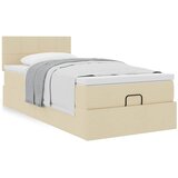  Otomanski okvir kreveta s madraca krem 90x190cm od tkanine | shoptok.hr