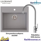  Granitna sudopera Ulgranit ULG560 (SIVA) + fleksibilna slavina Minotti - SET | Eponuda.com