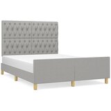 The Living Store Posteljni okvir z vzglavjem svetlo siv 140x190 cm blago - Posteljni Okvir Z Vzglavjem, (21524354) | Shoptok.si