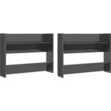 Furnova Stenska omara za čevlje 2 kosa visok sijaj siva 80x18x60 cm, (21954664) | Shoptok.si