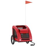 Prikolica za bicikl za ljubimce crvena od tkanine i željeza | shoptok.hr
