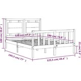 Kreveta s uzglavljem crni 4FT mali bračni masivno drvo | shoptok.hr