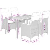  5-dijelni vrtni blagovaonski set sivi od poliratana Siva 150 x 90 x 75 cm | shoptok.hr
