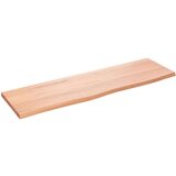 vidaXL Stenska polica svetlo rjava 100x30x2 cm trdna hrastovina | Shoptok.si