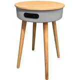 Meixi Pomoćni sto GENESIS sa Bluetooth zvučnikom 7W i bežičnim punjenjem 15W – drvo/ sivi | Eponuda.com
