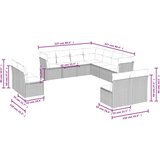 vidaXL 11-dijelni set vrtnih sofa od poliratana s jastucima bež | shoptok.hr