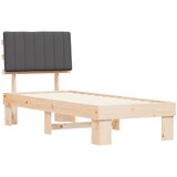  Krevetni okvir s tapiciranim uzglavljem Tamno siva 75 x 190 cm | shoptok.hr