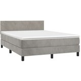  Box spring postelja z vzmetnico svetlo siva 140x200 cm žamet, (20790078) | Shoptok.si