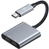 McDodo Adapter USB-C na 2xUSB-C siv, (20441778) Cene