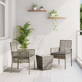  3-delni vrtnarski bistro set s blazinami sivo poli ratan, (22015405) Cene