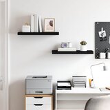 Plutajuće zidne police 2 kom crne 60 x 23,5 x 3,8 cm MDF | shoptok.hr