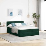  LED krevet za pohranu s madracem Tamnozelena 140 x 200 cm | shoptok.hr