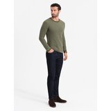 Ombre Men's knitted sweater with structured dots - olive | Eponuda.ba