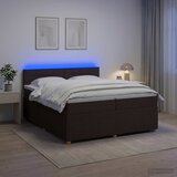  Boxspring krevet s madracem Tamno smeđa 200 x 200 cm Tkanina | shoptok.hr
