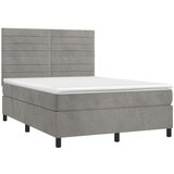  Box spring postelja z vzmetnico svetlo siva 140x200 cm žamet, (20789748) | Shoptok.si