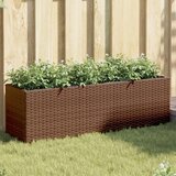 Furnova Vrtna korita s 3 lonci 2 kosa rjava 105x30x32 cm poli ratan, (22014380) Cene