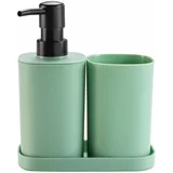 Douceur d intérieur Svetlo zelen plastičen komplet pripomočkov za kopalnico Vita –