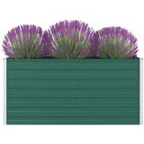 vidaXL Povišena vrtna gredica 160 x 80 x 77 cm pocinčani čelik zelena | shoptok.hr