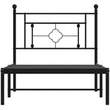  Metalni okvir za krevet s uzglavljem crni 100x200 cm | shoptok.hr