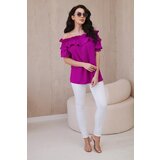 Kesi Włoski Spanish blouse with decorative ruffle dark purple | Eponuda.ba
