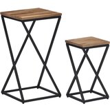  The Living Store Stranske mizice 2 kosa trdna predelna tikovina - Stranska Mizica, (21453614) | Shoptok.si