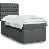 vidaXL Krevet s oprugama i madracem tamnosivi 90 x 190 cm od tkanine | shoptok.hr