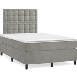 Box spring krevet s madracem svjetlosivi 120x200 cm baršunasti | shoptok.hr