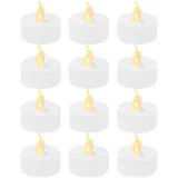 LED Flame Tea Light Candle Set Warm Yellow, 12 pcs