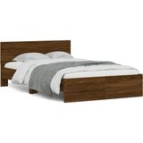 Maison Chic Posteljni okvir - Dvoposteljna postelja - Zakonska postelja z vzglavjem in LED rjavi hrast 140x200 cm-J16143, (21763063) | Shoptok.si