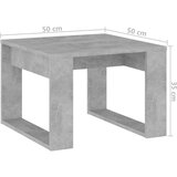  Bočni stolić siva boja betona 50 x 50 x 35 cm od iverice | shoptok.hr