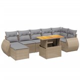 Maison Chic Seti vrtnega pohištva - Vrtna garnitura - Vrtni pohištvo set 8-delna z blazinami bež poli ratan, (21799514) | Shoptok.si