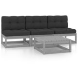 The Living Store Vrtna sedežna garnitura 4-delna z blazinami trdna borovina - Vrtna Sedežna Garnitura, (21468251) | Shoptok.si