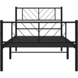  Metalni okvir kreveta uzglavlje i podnožje crni 107x203 cm | shoptok.hr