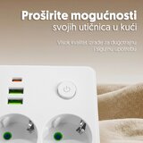 Strujni razdelnik 2 utič. + prekidač, 2xUSB+tip C | ePonuda.com