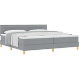 vidaXL Box Spring Bed z vzmetnico Svetlo siva 200x200 cm Tkanina | Shoptok.si