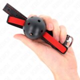 Kink Gag Hollow Hard Mouth Black/red (4,5 Cm) | Shoptok.si
