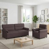  Set sofe 2 kom. Tamno smeđa Tkanina - Tamno smeđa 1-sjedalo (70 cm) 3-sjedalo (180 cm) | shoptok.hr