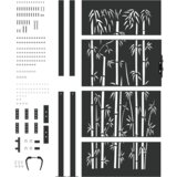 vidaXL Vrtna vrata Drugo Črna 105 x 200 cm Jeklo s prašnim premazom | Shoptok.si