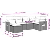  6-dijelni set vrtnih sofa od poliratana s jastucima crni | shoptok.hr