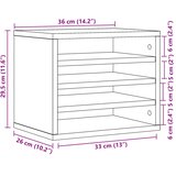  Organizator za stol bijeli 36 x 26 x 29,5 cm konstruirano drvo | shoptok.hr