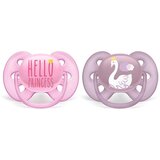 Avent silikonska tolažilna duda ultra soft, 6-18m (2 kos) - hello/labod | Shoptok.si
