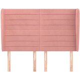  Vzglavje z ušesi roza 147x23x118/128 cm žamet, (20794026) | Shoptok.si