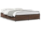 Furnova Posteljni okvir rjav hrast 120x200 cm inženirski les in kovina, (21944340) | Shoptok.si