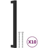  Ručke za ormarić 10 kom crne 224 mm od nehrđajućeg čelika | shoptok.hr