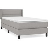  Box spring postelja z vzmetnico svetlo siva 90x200 cm blago, (20790631) | Shoptok.si