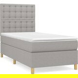  Box spring postelja z vzmetnico svetlo siva 90x200 cm blago, (20790490) | Shoptok.si