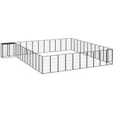  Ograda za pse s 46 panela crna 50 x 100 cm čelik obložen prahom | shoptok.hr